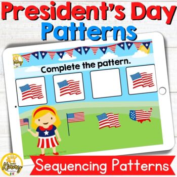 Preview of President's Day Patterns Logic and Reasoning Boom Cards