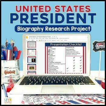 Preview of President's Day President Research Project for Google Slides™  