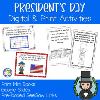Preview of President's Day - Print and Digital Readers and Activities