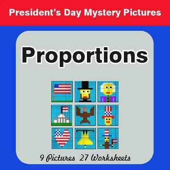 President's Day:  Proportions - Color-By-Number Math Mystery Pictures