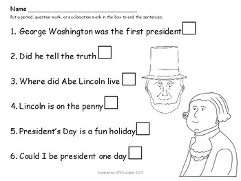 Preview of President's Day Punctuation