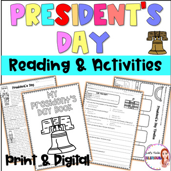 Preview of President's Day Reading passage and activities - Closed Reading - Google slides