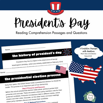 Preview of President's Day & Presidential Election Reading Passages - Main Idea Sequence