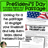 President's Day Reading Passage- Digital & Printable Version!