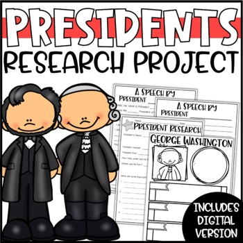 Preview of Presidents Day Research Project, Speech & Poster