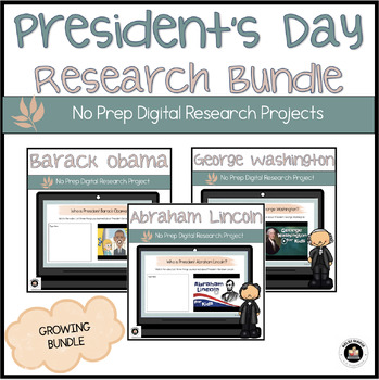 Preview of President's Day Digital Research Project Growing Bundle