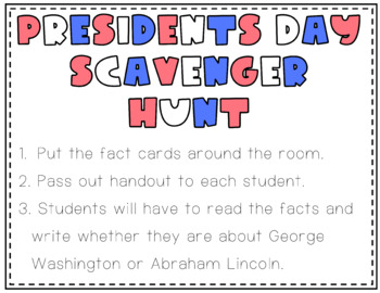 Preview of President's Day Scavenger Hunt