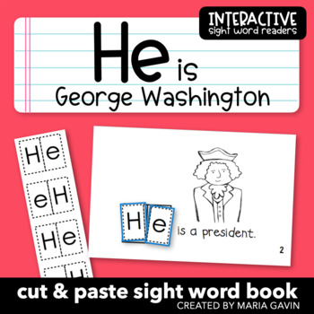 Preview of President's Day Sight Word Book "He is George Washington" Emergent Reader