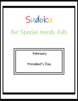 Preview of President's Day Sudoku Puzzles for Special Ed (Distance Learning)