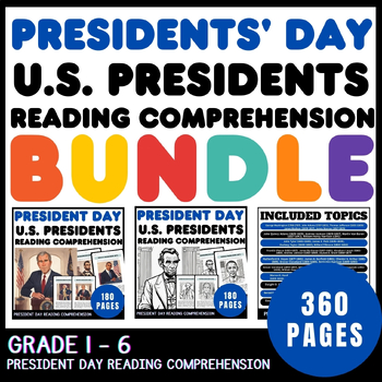 Preview of Presidents Day U.S. Presidents Passages with Reading Comprehension Bundle