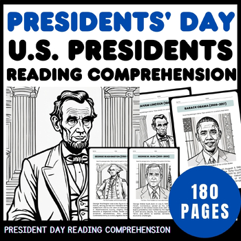 Preview of Presidents Day U.S. Presidents Passages with Reading Comprehension Questions