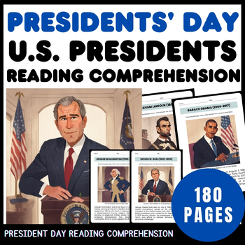 Preview of Presidents Day U.S. Presidents Passages with Reading Comprehension Questions