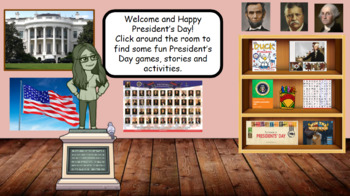 Preview of President's Day Virtual Bitmoji Classroom