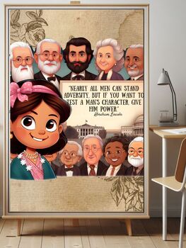 Preview of President’s Day Wall Art: Abraham Lincoln Quote Poster; Nearly all men can...