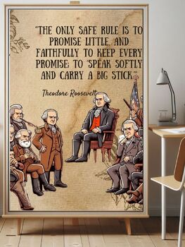 Preview of President’s Day Wall Art: Theodore Roosevelt Quote Poster;The only safe rule is