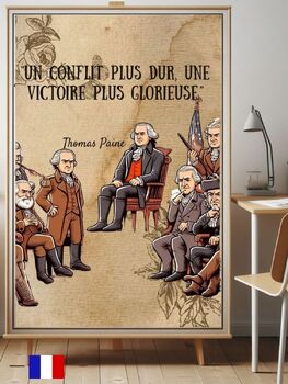 Preview of French President’s Day Wall Art: Thomas Paine Quote Poster - Inspirational Frenc