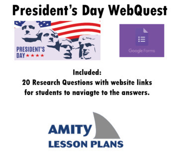 Preview of President's Day WebQuest (Google Form)