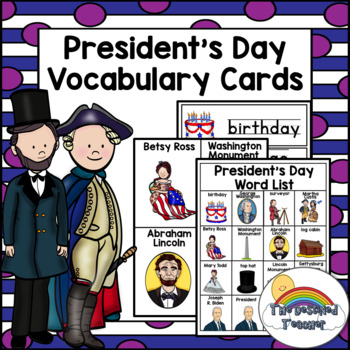Preview of President's Day Word List | President's Day Pocket Chart Words | Vocabulary