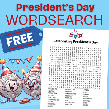 Preview of President's Day Wordsearch Activity