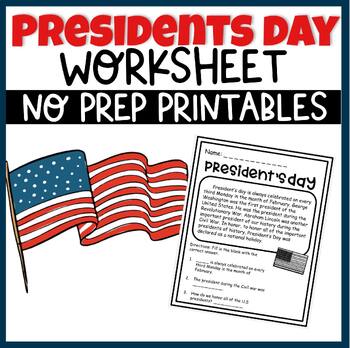 Preview of President's Day Reading Comprehension - No-Prep Needed - *Printable & Digital*
