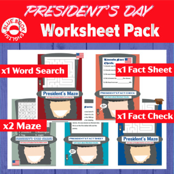 Preview of President's Day Worksheets / President's Day Fact Sheet / Word Search