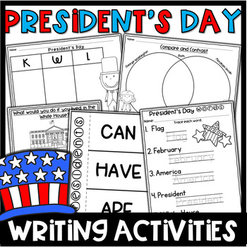 Preview of President's Day Writing Activities and Centers | Graphic Organizers & Prompts