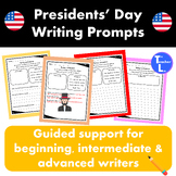 President's Day Writing Prompts with Word Bank 2nd 3rd 4th Grade