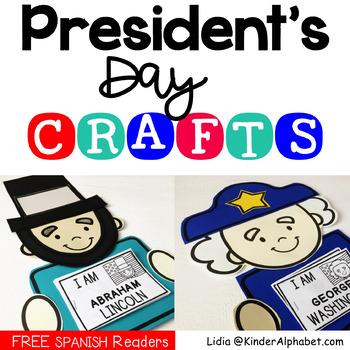 Preview of President's Day crafts for Washington and Lincoln