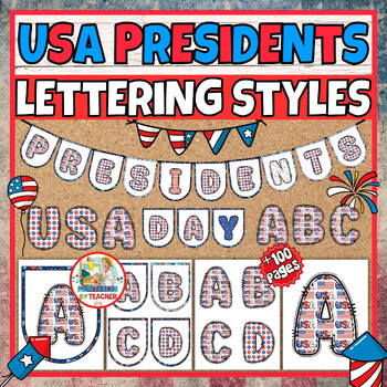 Preview of President's day Bulletin Board Set Doodle Lettering style-Classroom Decoration