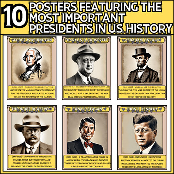 Preview of President's day posters |  bulletin board ideas | Vintage style poster