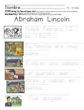 Preview of Presidentes  George Washington y Abraham Lincoln  en español