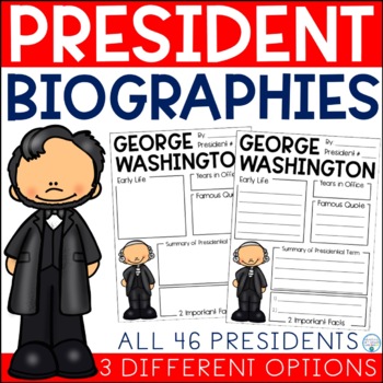 Preview of US President Biography Report Templates | Presidents' Day