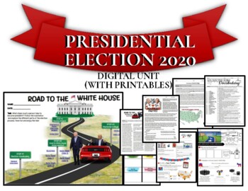 Preview of Presidential Election 2020 Digital Unit (Printables) "Road to the White House"