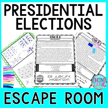 Preview of Presidential Elections ESCAPE ROOM - Reading Comprehension - Civics