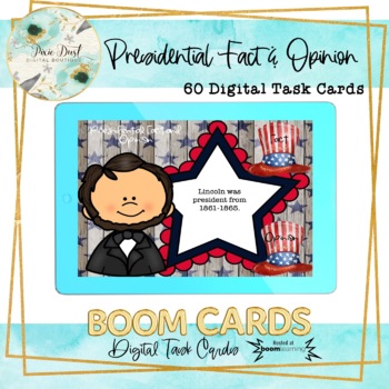 Preview of Presidential Fact and Opinion BOOM Cards – Speech Therapy Distance Learning