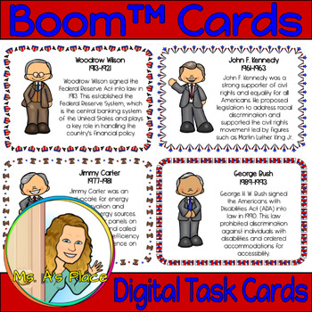 Preview of Presidential Facts Boom Cards