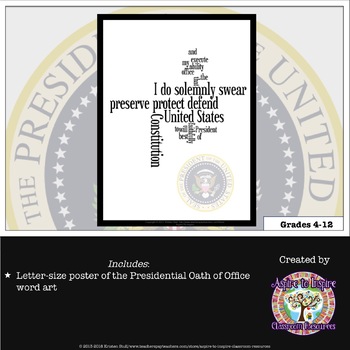 Freebie Presidential Inauguration Oath Of Office Poster Tpt