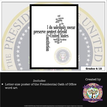Preview of FREEBIE Presidential Inauguration Oath of Office Poster