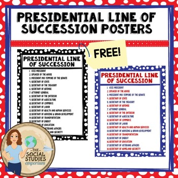 Preview of Presidential Line of Succession Posters (FREE!)