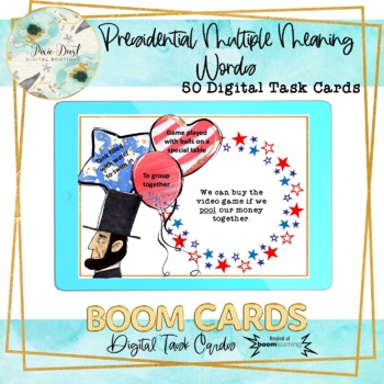 Preview of Presidential Multiple Meaning Words BOOM Cards – Speech Therapy Distance