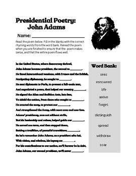Preview of Presidential Poetry: John Adams (rhyming poem)