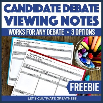 Preview of Political Presidential Debate Viewing Guide Notes | Election Day 2024 Activity