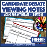 Political Presidential Debate Viewing Guide Notes | Electi