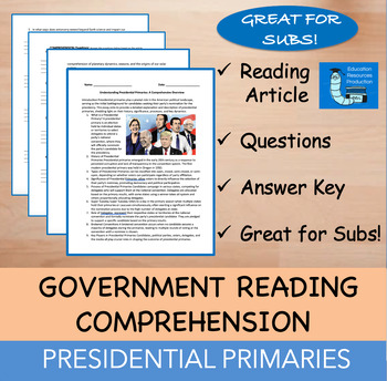 Preview of Presidential Primaries - Reading Comprehension Passage & Questions