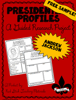 Preview of Presidential Profiles: Andrew Jackson Freebie!