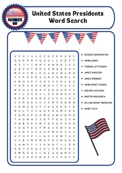 Preview of United States Presidents Word Search