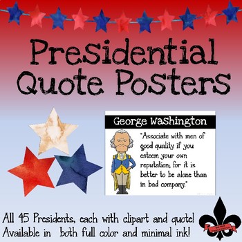 Preview of Presidential Quote Posters--set of 46