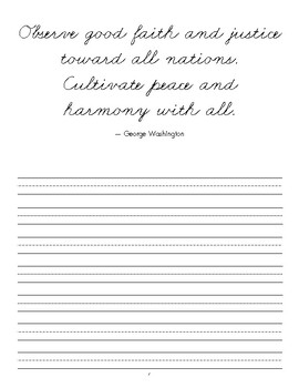 Presidential Quotes  Cursive Copywork by Hannah Myers TpT