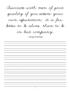 Presidential Quotes Cursive Copywork by Hannah Myers | TPT