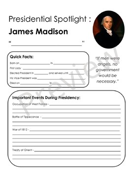 Preview of Presidential Spotlight: James Madison